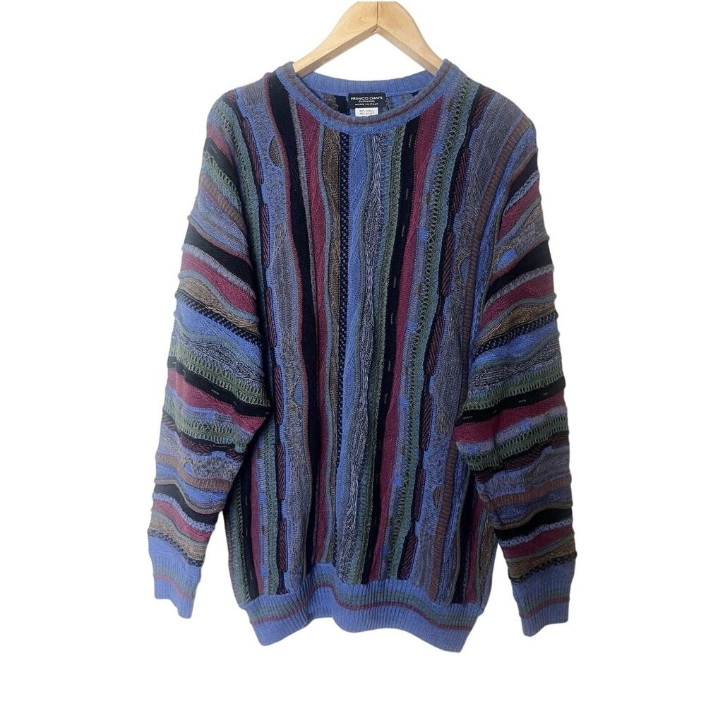 Franco Danti Coogi Style Textured Knit Sweater Medium Made Italy Vintage